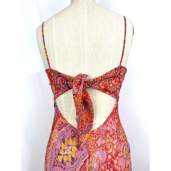 Room Two Sydney Floral Paisley Retro Y2K Colorful Midi Dress AU10 US 6 Glitter - Picture 4 of 12